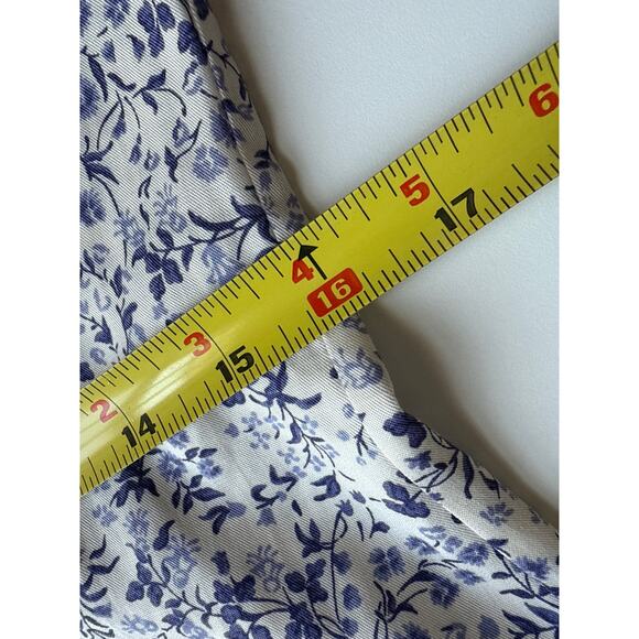 Reformation Mini Fitted Skater Dress in Blue & White Floral Size 8 - Picture 7 of 11